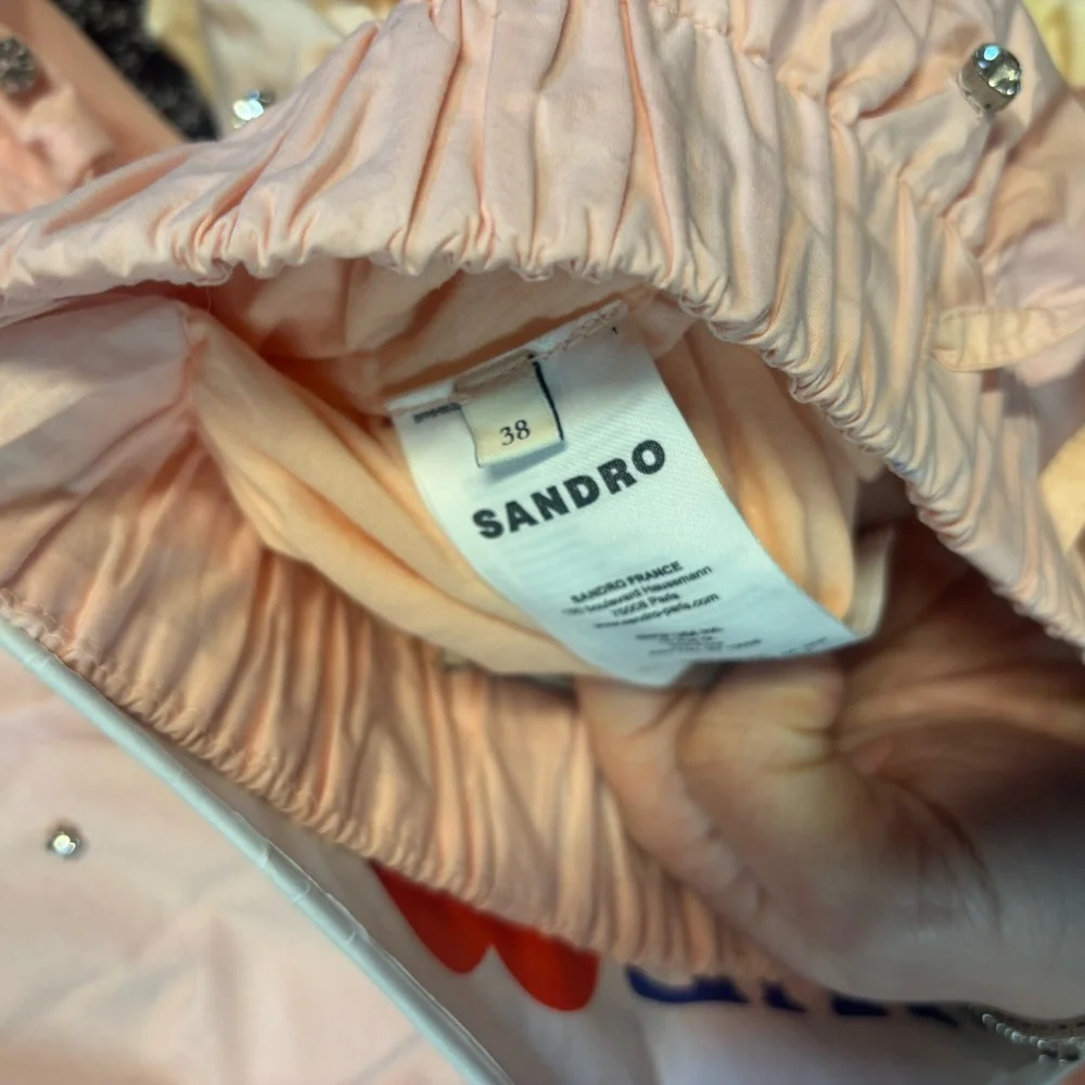 Sandro Embellished Pink and Cream shorts - Picture 6 of 10